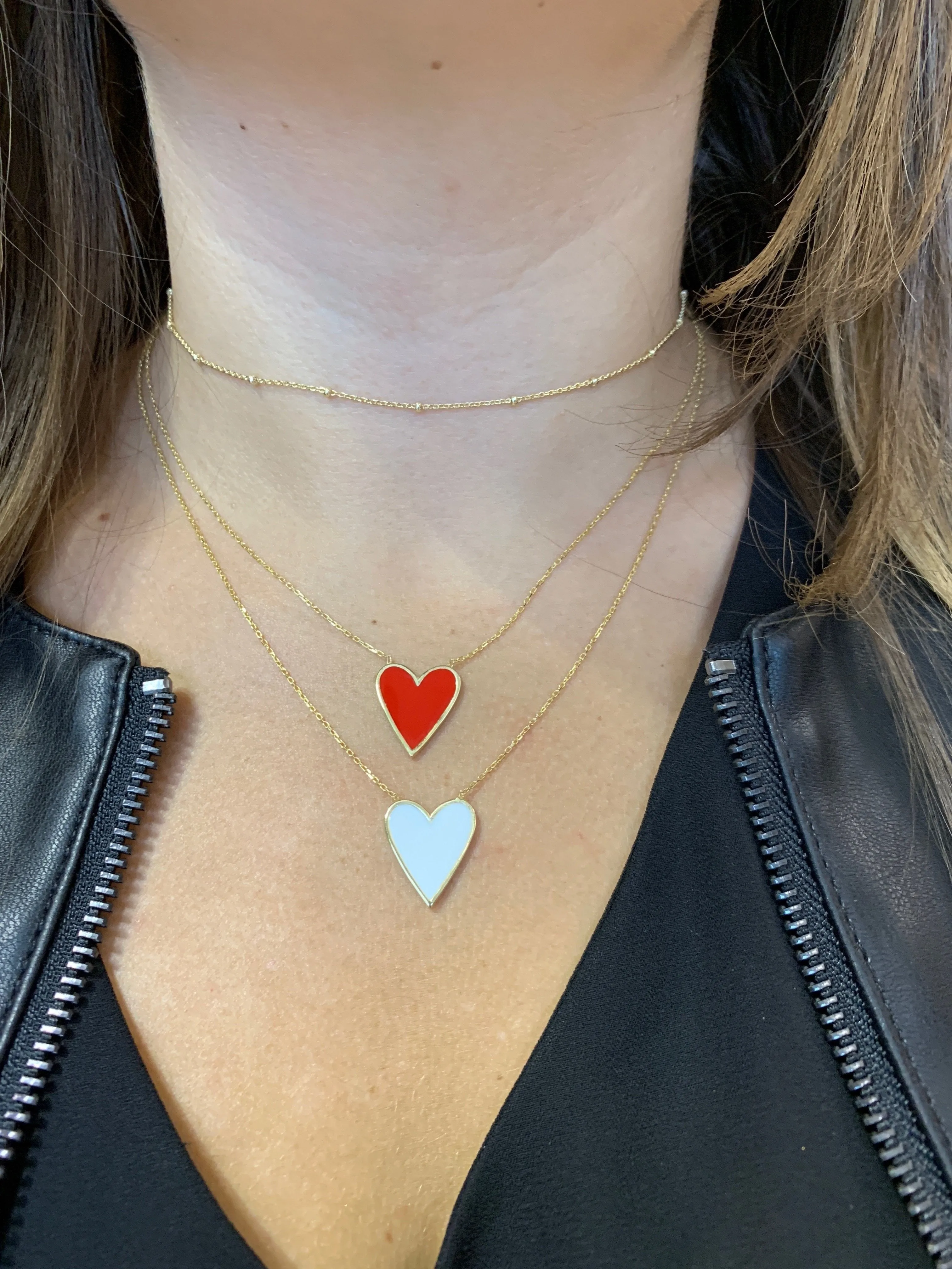 Enamel Heart Necklace