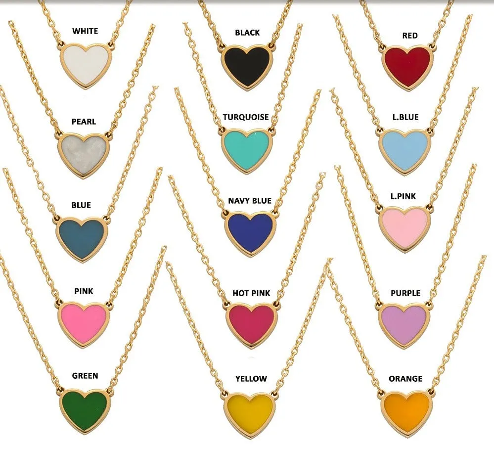 Enamel Heart Necklace