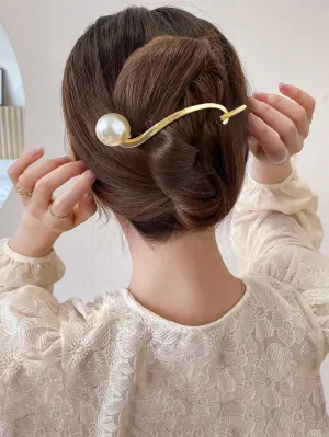 Faux Pearl Decor Creative Hair Clip for Women Barrette Styling Hair Accessories