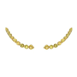 Floating Yellow Sapphire Earring