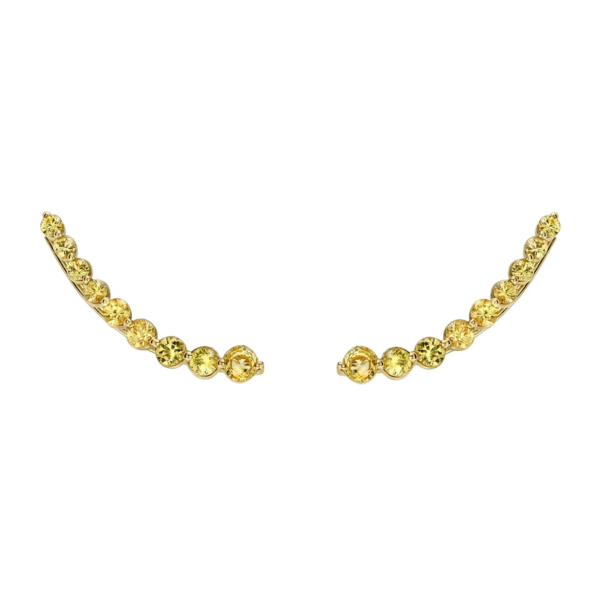 Floating Yellow Sapphire Earring