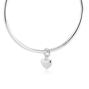 Forever Heart Silver Charm Bangle