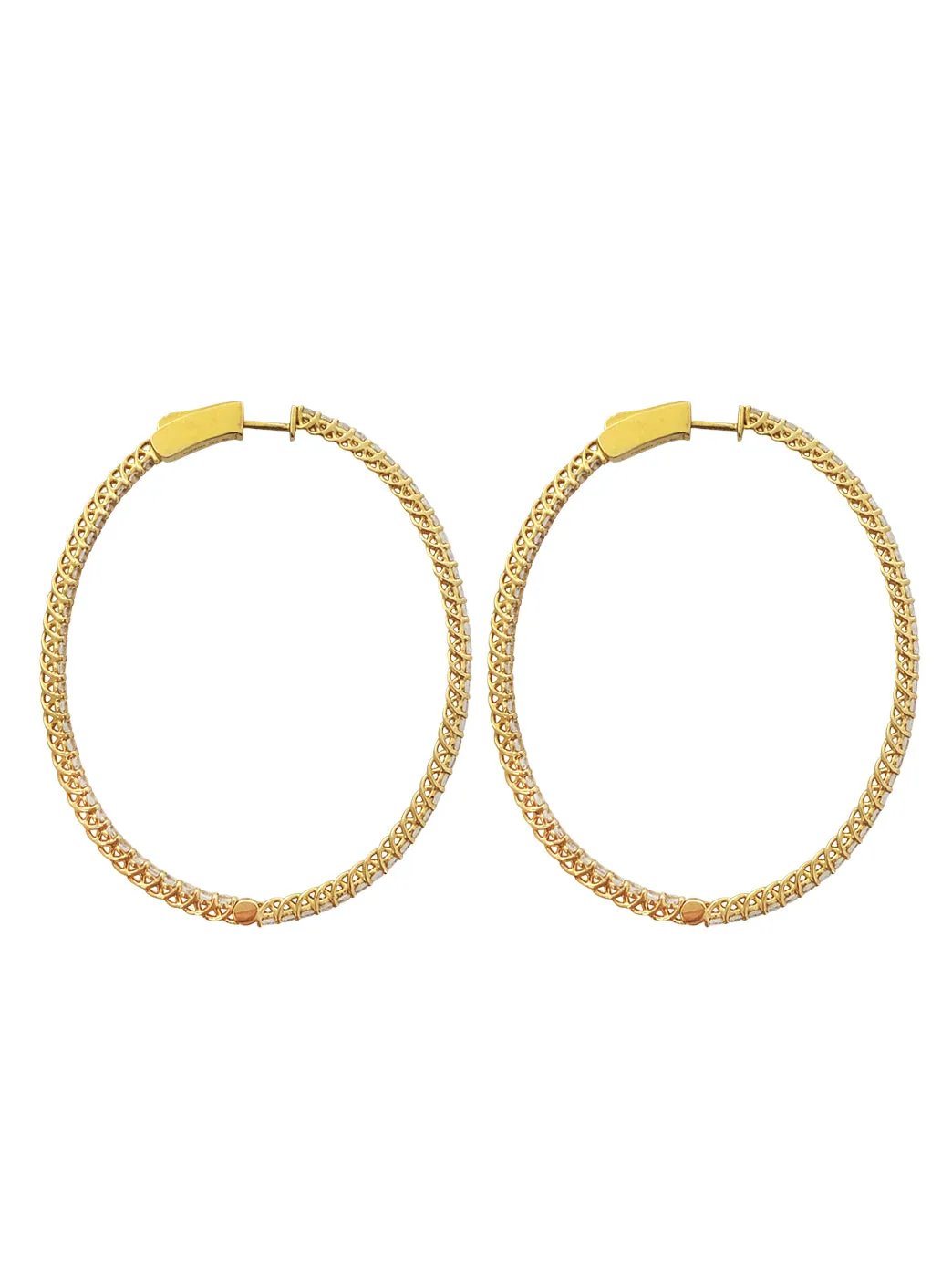 Gold & White Sapphire Hoops