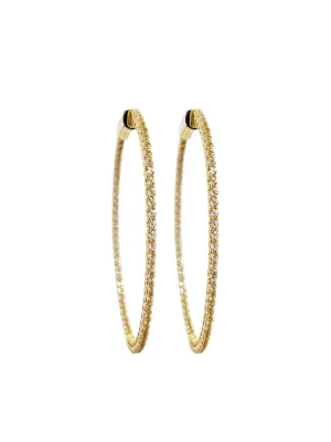 Gold & White Sapphire Hoops