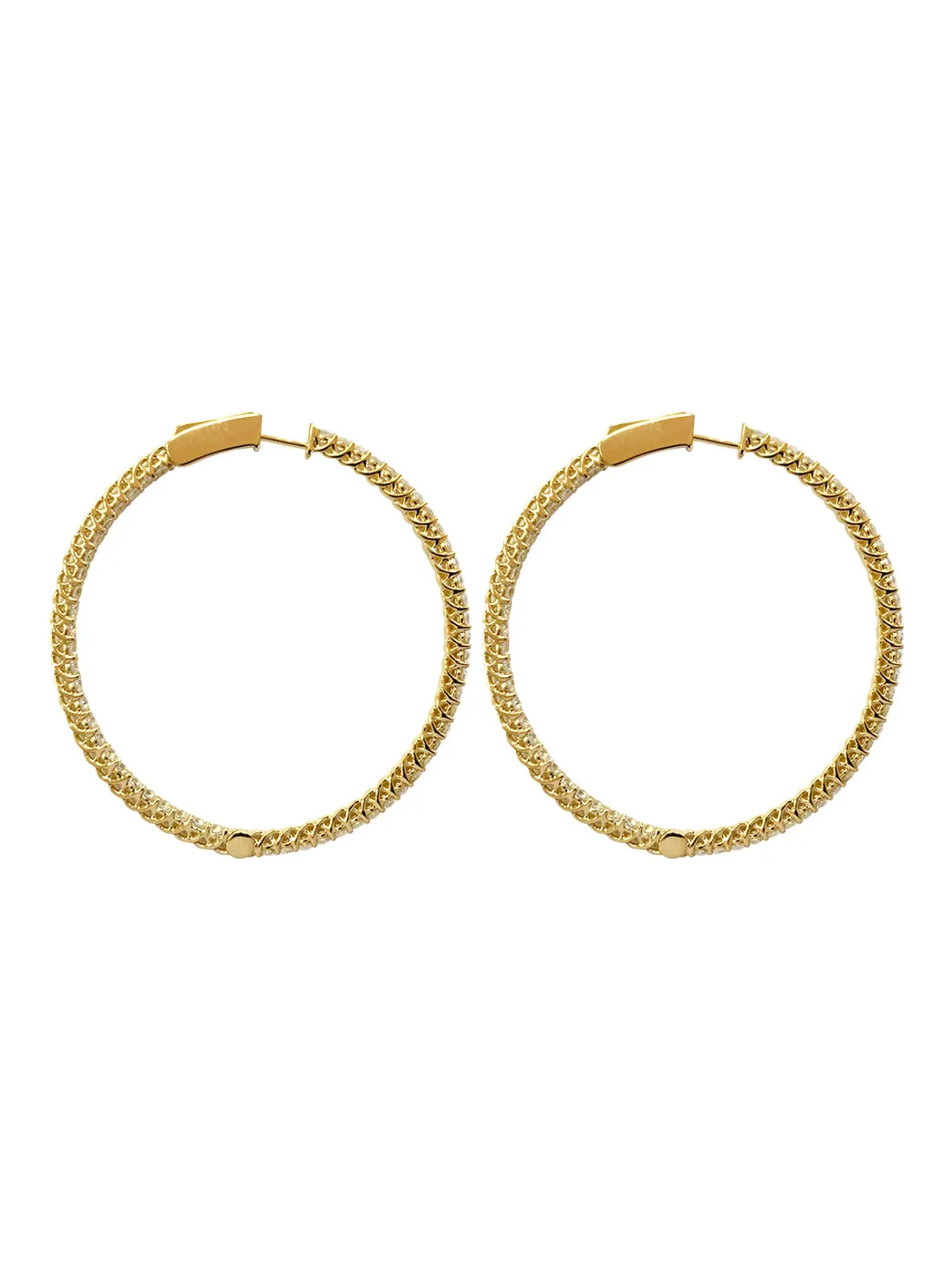 Gold & White Sapphire Hoops