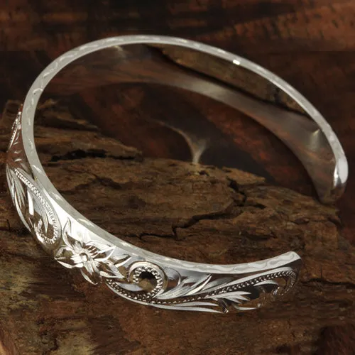 Hawaiian Jewelry Heavy Scroll Cuff Bangle