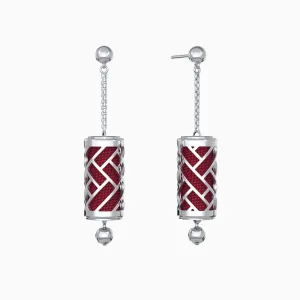 Hue Silk Earrings - Majestic Ruby - Sterling Silver