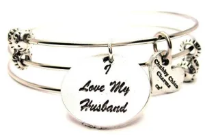 I Love My Husband Triple Style Expandable Bangle Bracelet