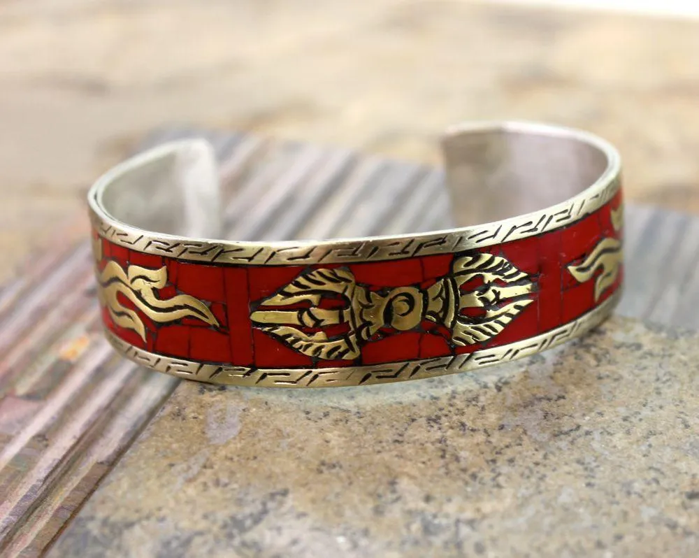 Inlaid Tibetan Dorje Bracelet