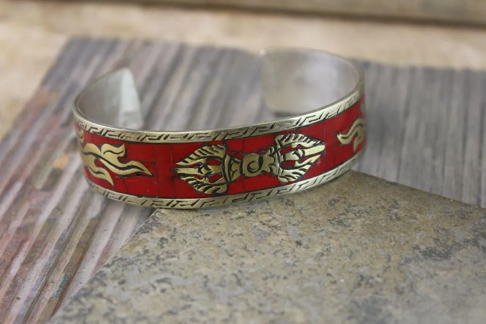 Inlaid Tibetan Dorje Bracelet