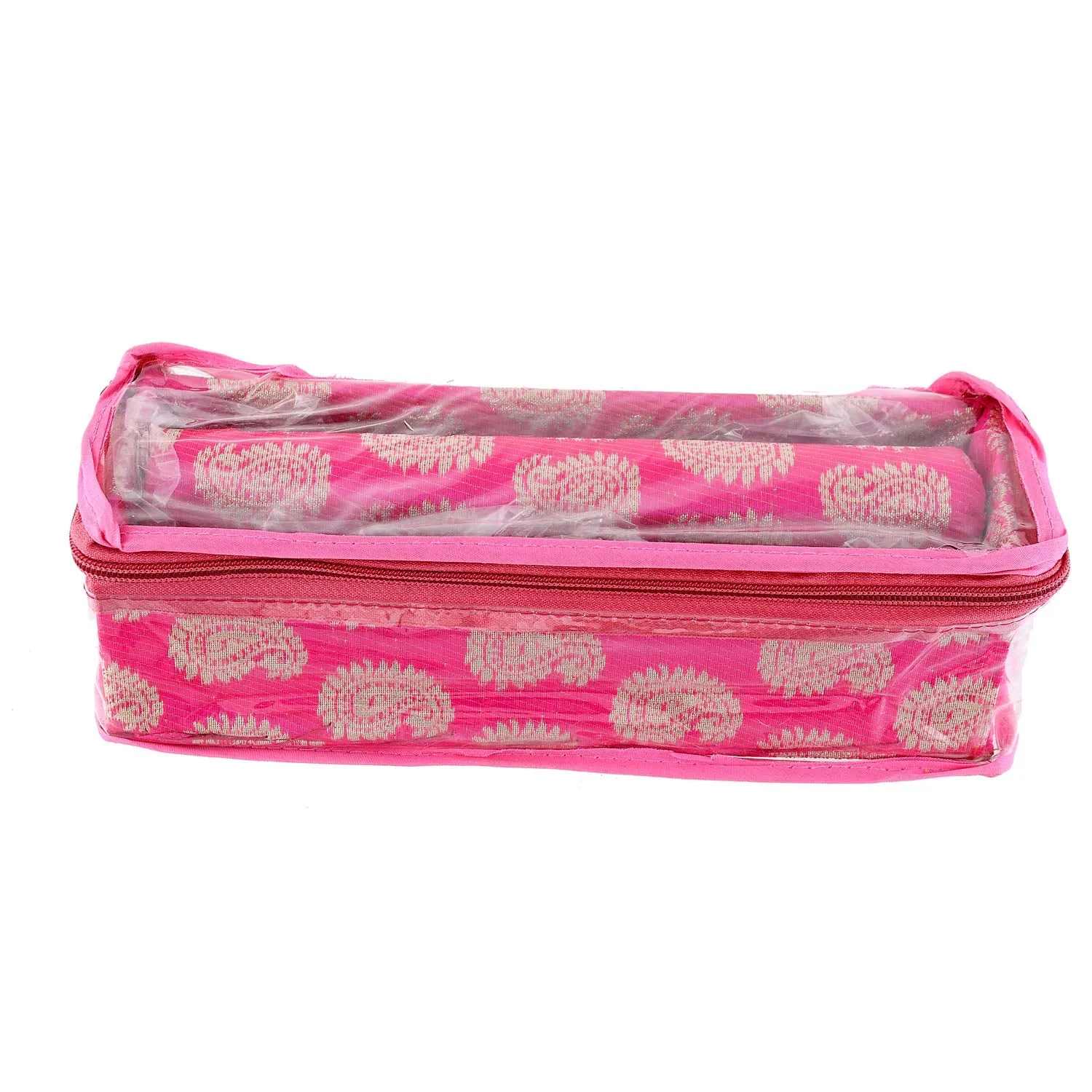 Kuber Industries Carry Design Brocade Hardboard 2 Pieces One Rod Bangle Box (Pink) -CTKTC38788