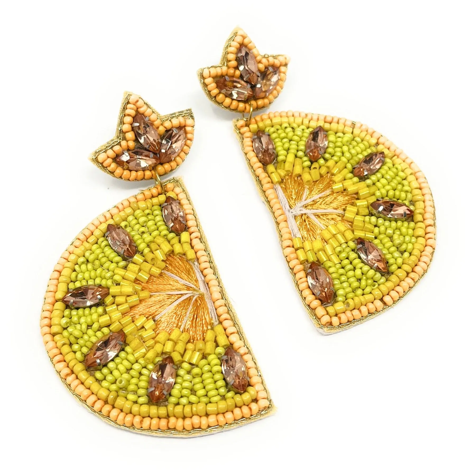 Lemon Beaded Earrings