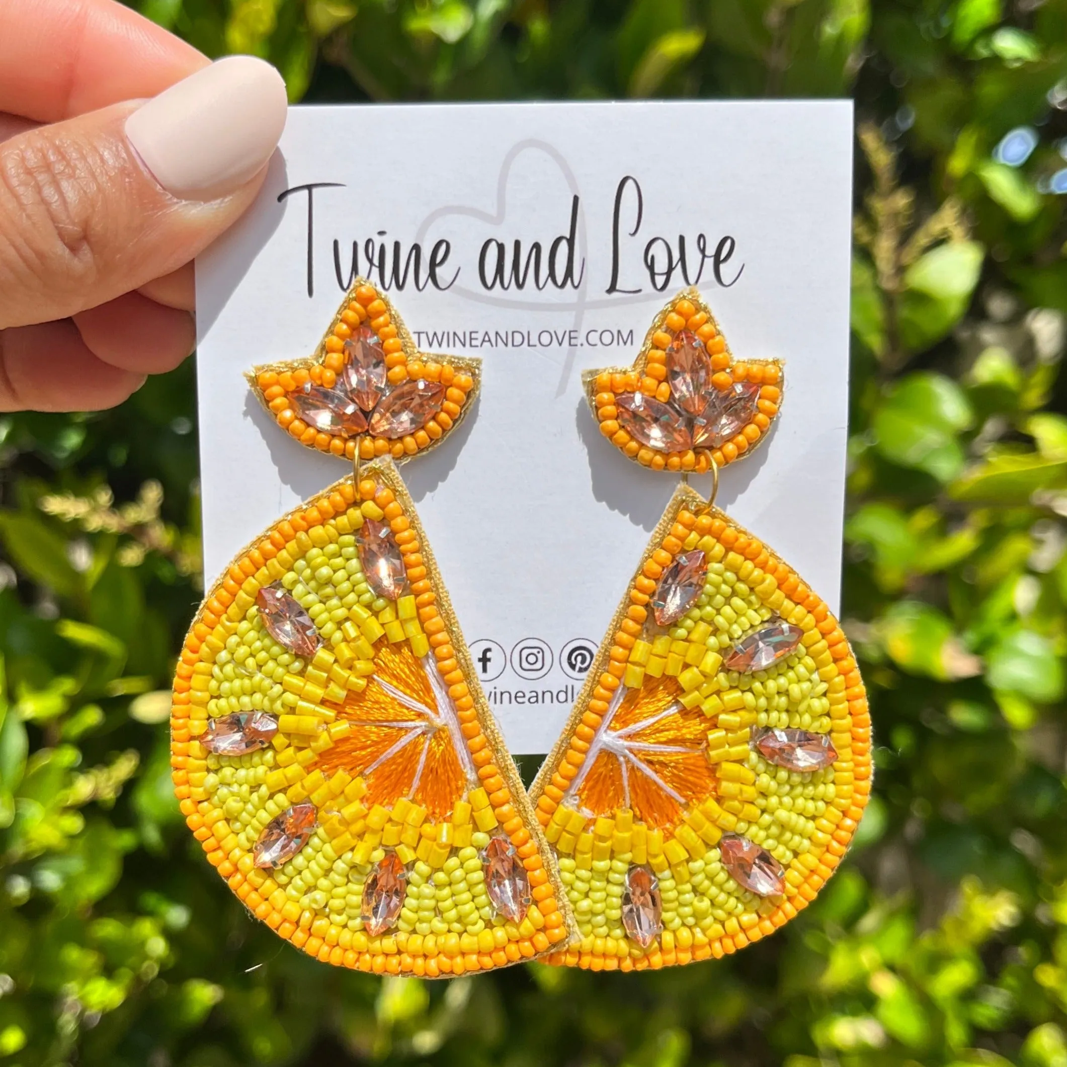 Lemon Beaded Earrings