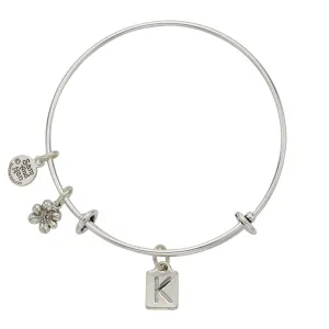 Letter K Charm Bangle Bracelet