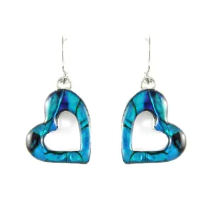 Lila Jewellery 18mm Paua Shell Heart Earrings