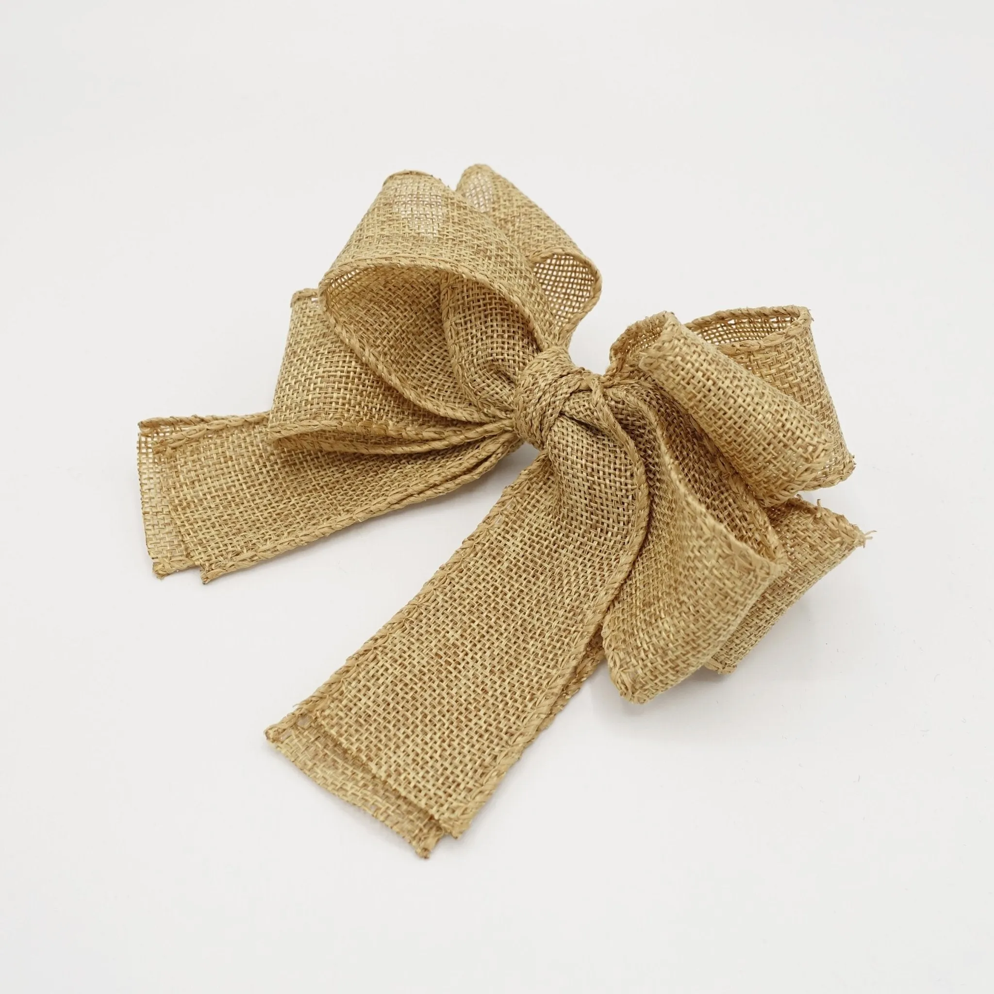 linen hair bow Spring Summer twin hair bow accessory for women