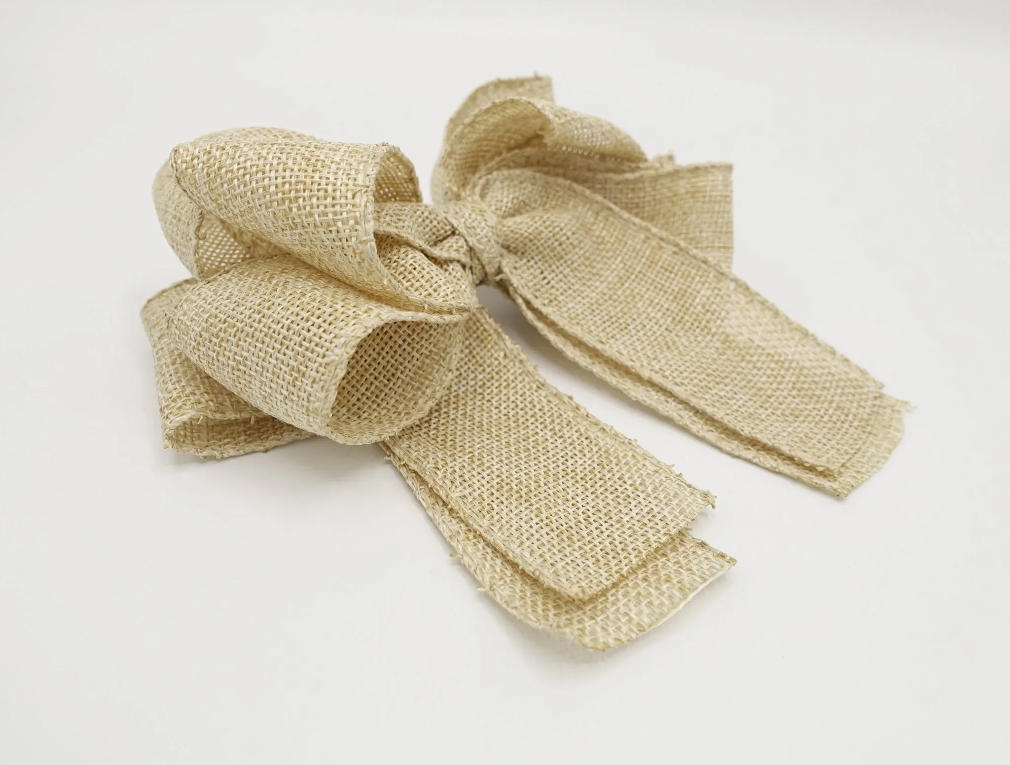 linen hair bow Spring Summer twin hair bow accessory for women