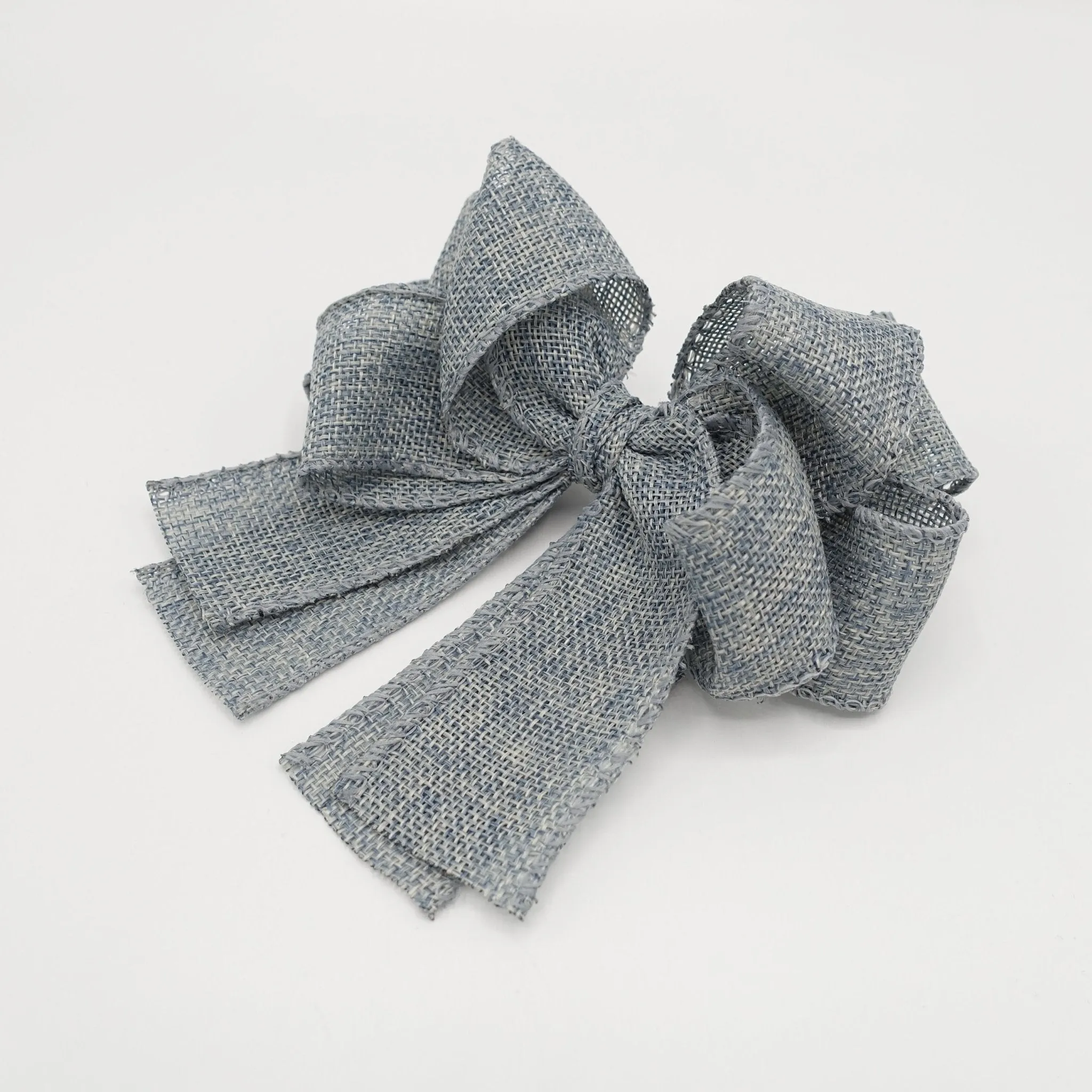 linen hair bow Spring Summer twin hair bow accessory for women