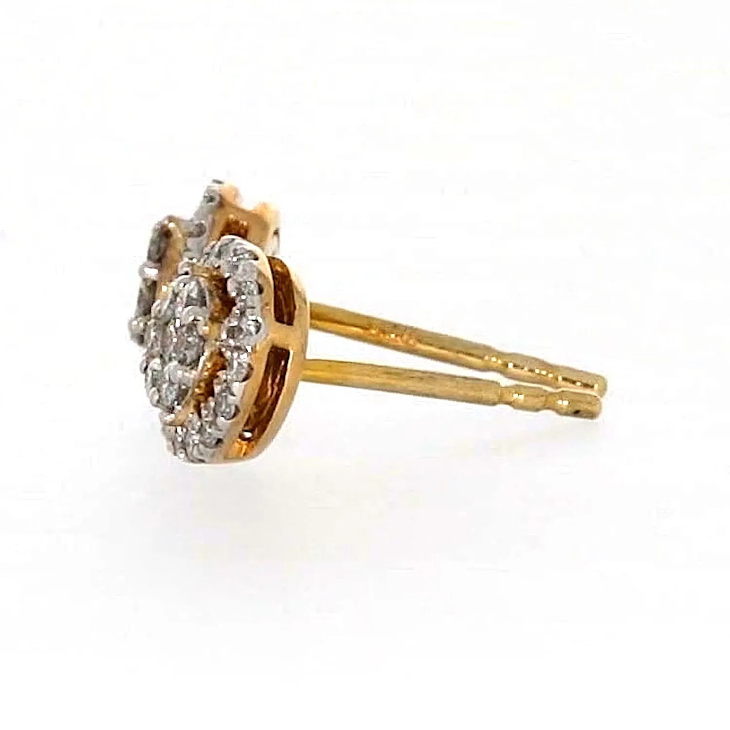 London 9ct Yellow Gold Round Brilliant Cut with 0.30 CARAT tw of Diamonds Stud Earrings