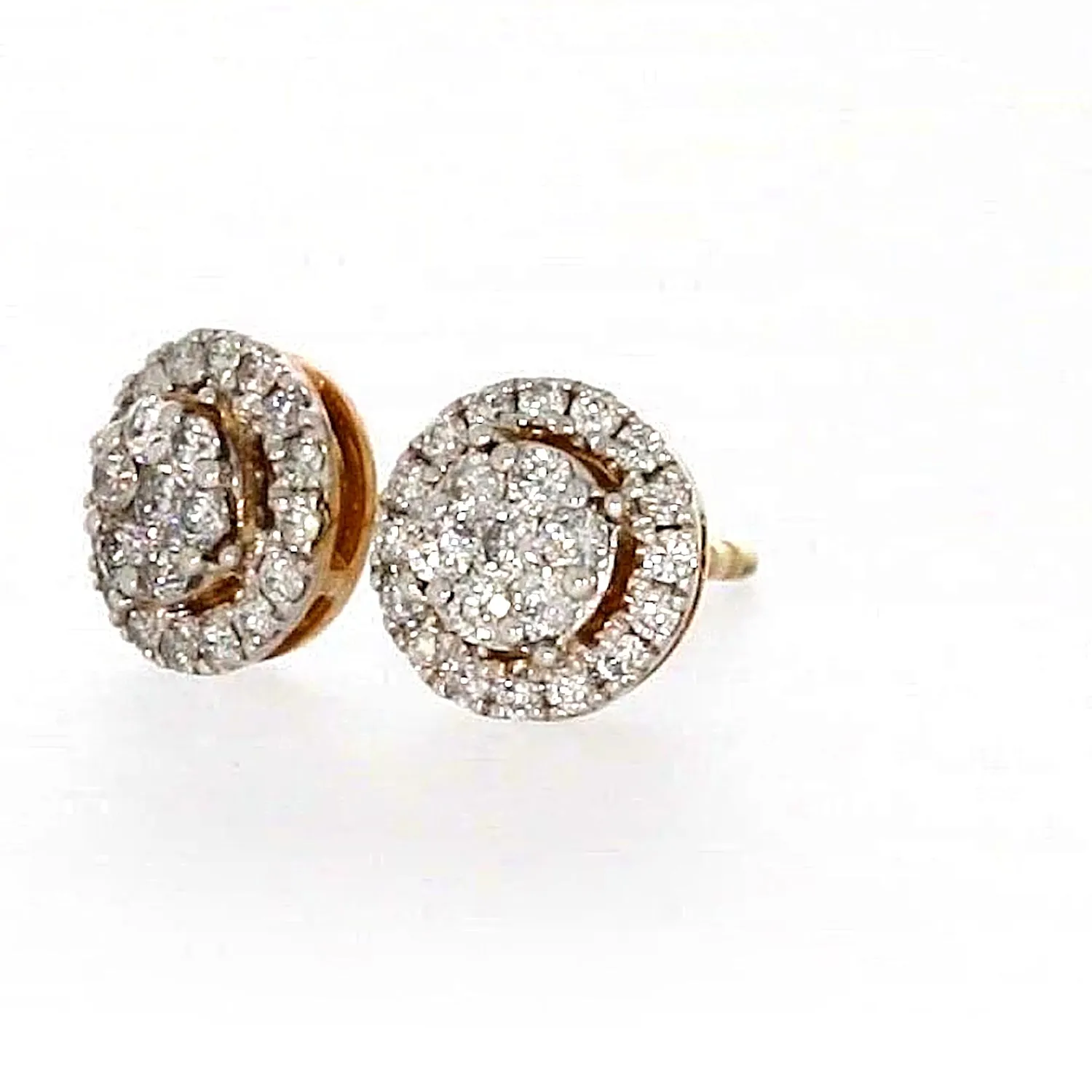 London 9ct Yellow Gold Round Brilliant Cut with 0.30 CARAT tw of Diamonds Stud Earrings