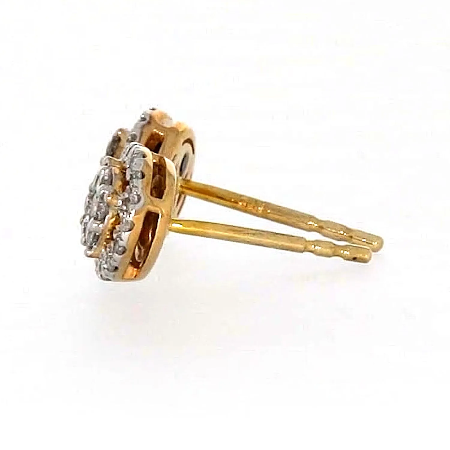 London 9ct Yellow Gold Round Brilliant Cut with 0.30 CARAT tw of Diamonds Stud Earrings