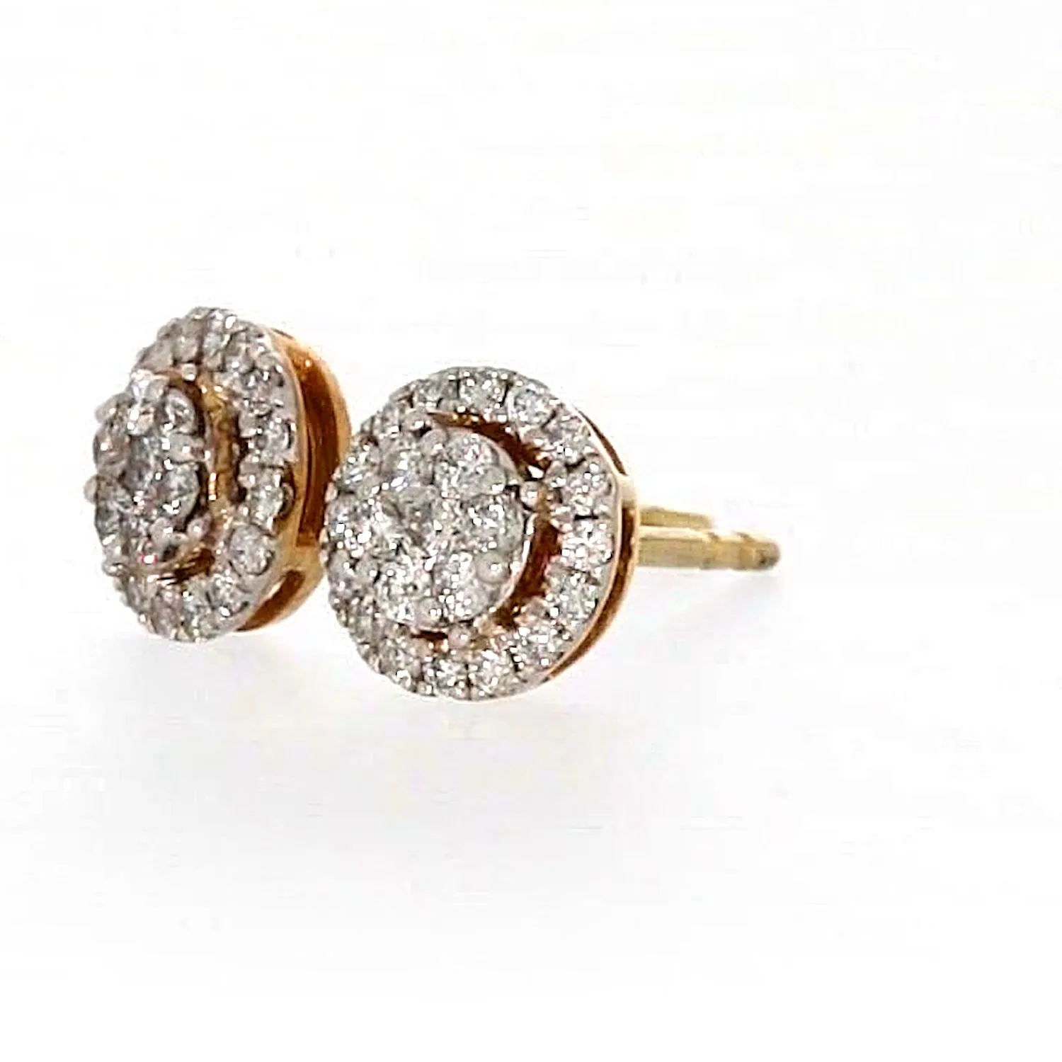 London 9ct Yellow Gold Round Brilliant Cut with 0.30 CARAT tw of Diamonds Stud Earrings