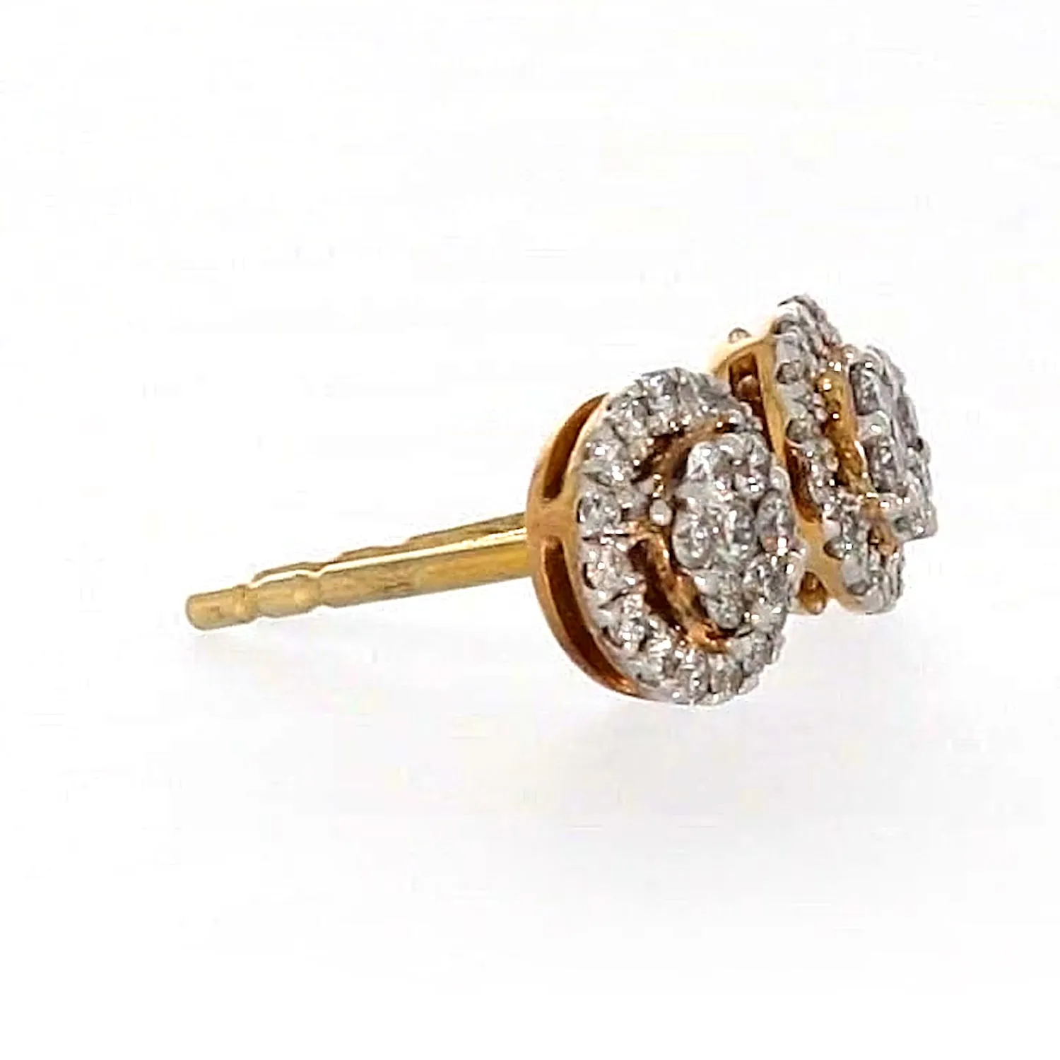 London 9ct Yellow Gold Round Brilliant Cut with 0.30 CARAT tw of Diamonds Stud Earrings