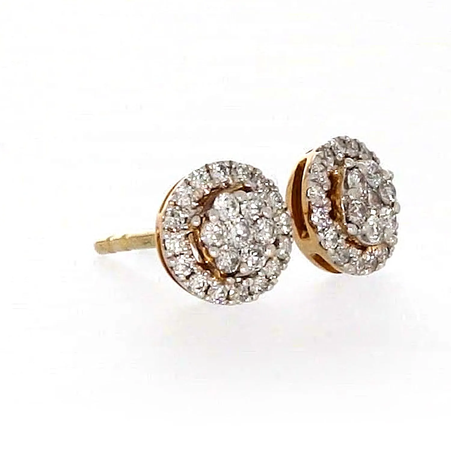 London 9ct Yellow Gold Round Brilliant Cut with 0.30 CARAT tw of Diamonds Stud Earrings