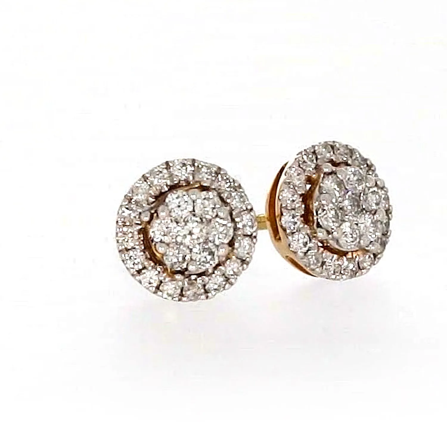 London 9ct Yellow Gold Round Brilliant Cut with 0.30 CARAT tw of Diamonds Stud Earrings