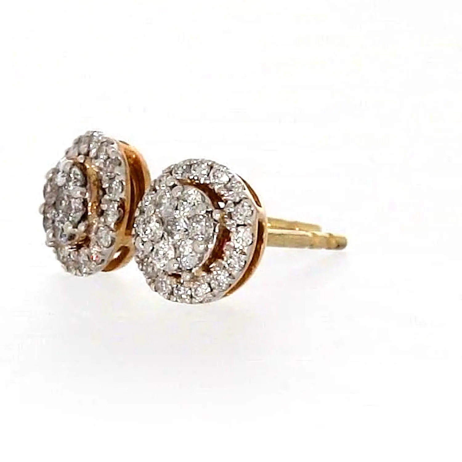 London 9ct Yellow Gold Round Brilliant Cut with 0.30 CARAT tw of Diamonds Stud Earrings