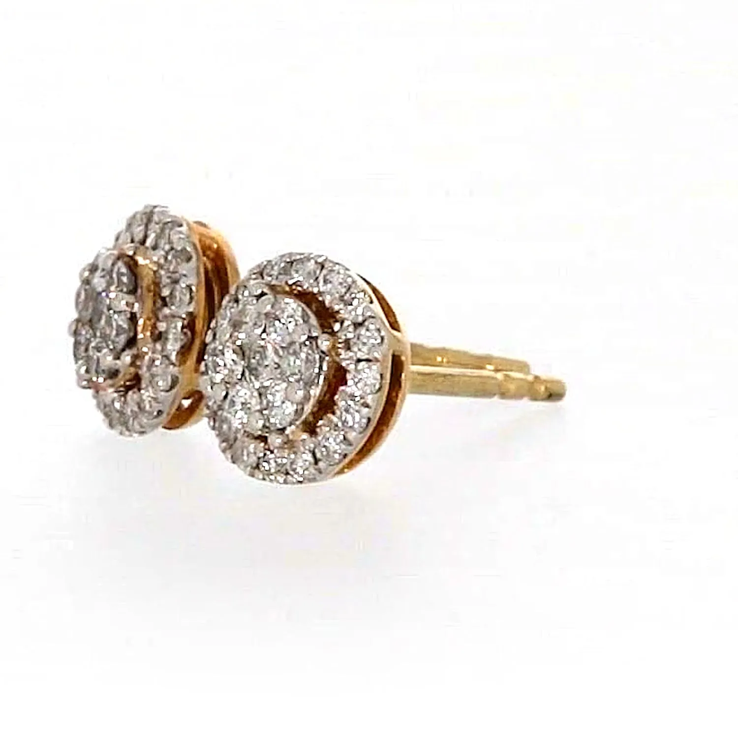 London 9ct Yellow Gold Round Brilliant Cut with 0.30 CARAT tw of Diamonds Stud Earrings