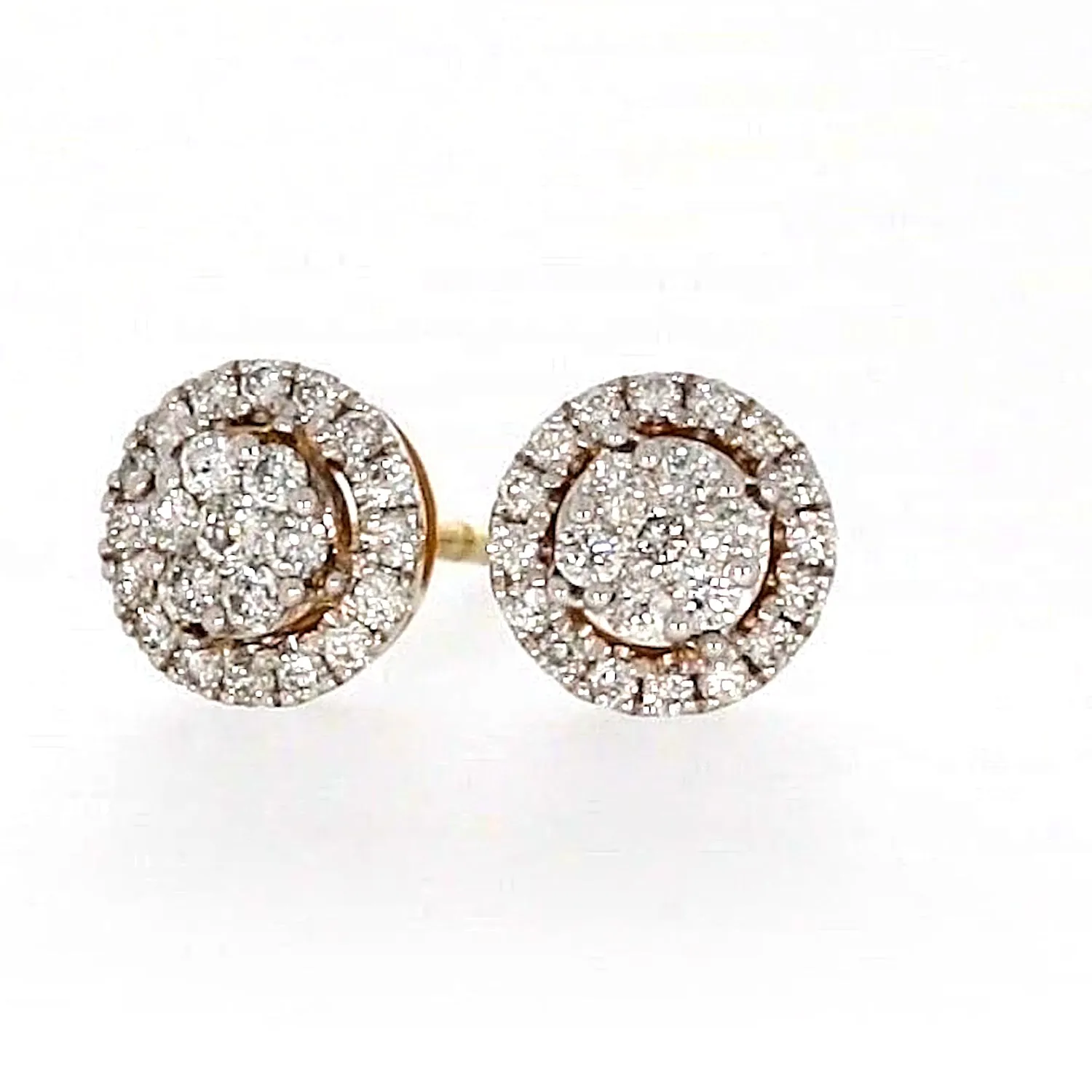 London 9ct Yellow Gold Round Brilliant Cut with 0.30 CARAT tw of Diamonds Stud Earrings