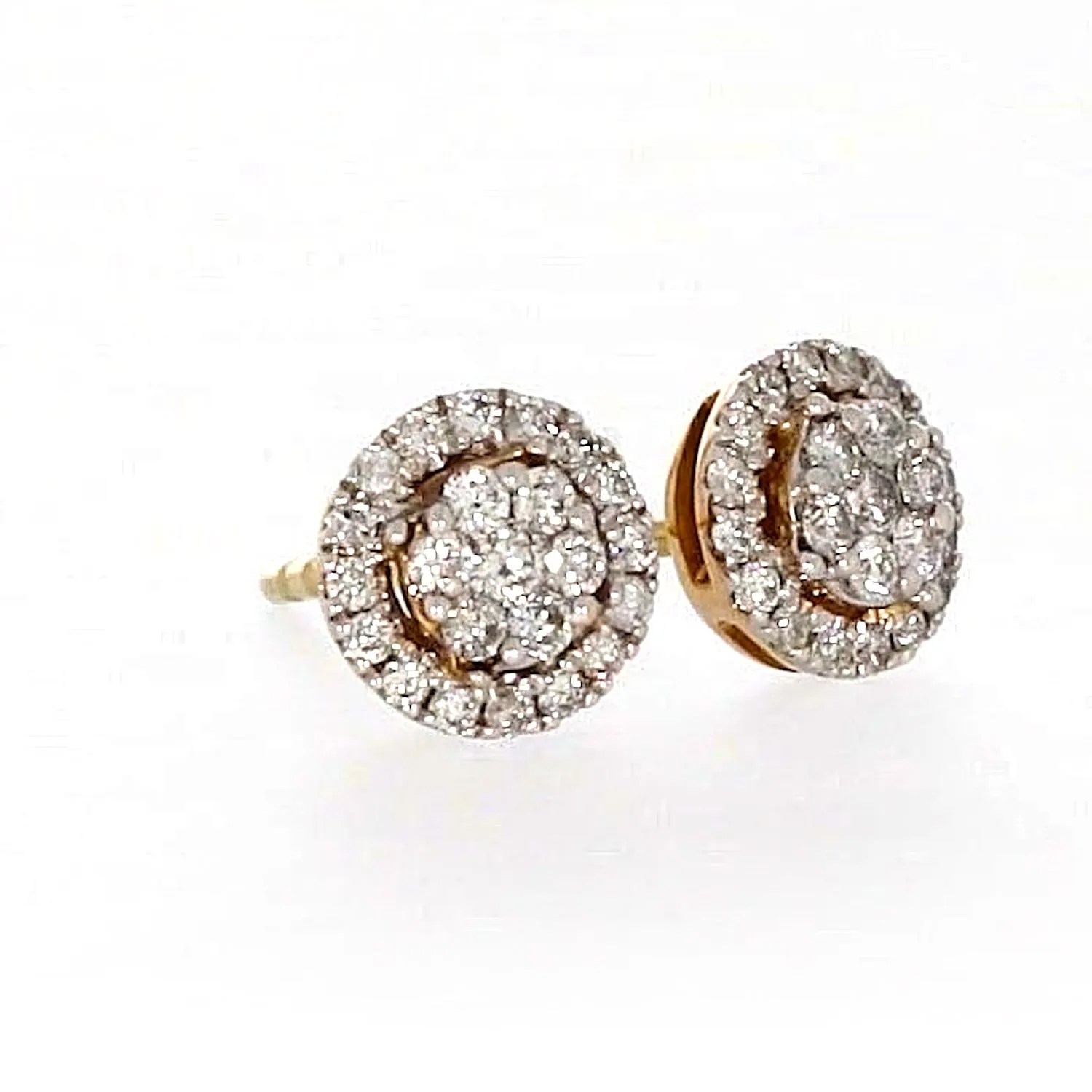 London 9ct Yellow Gold Round Brilliant Cut with 0.30 CARAT tw of Diamonds Stud Earrings