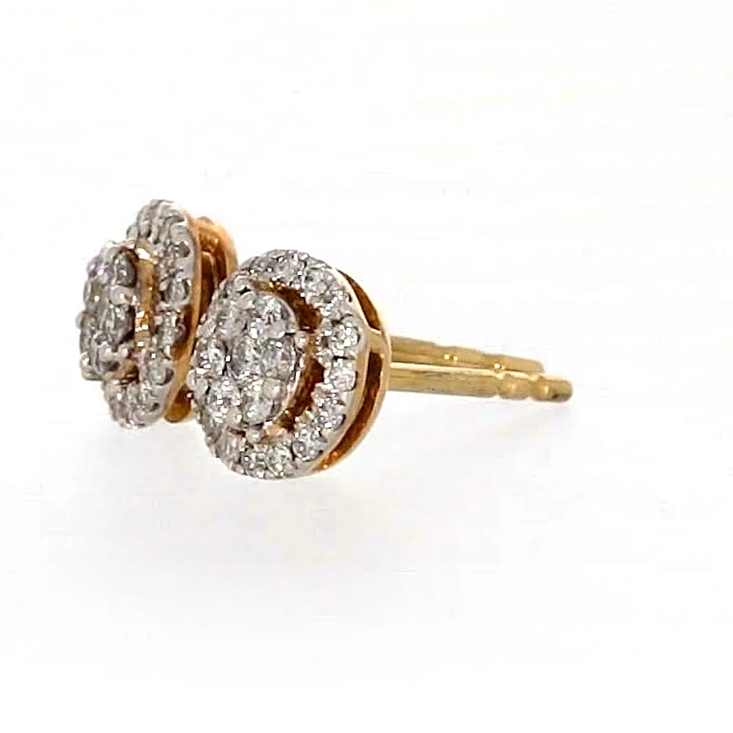 London 9ct Yellow Gold Round Brilliant Cut with 0.30 CARAT tw of Diamonds Stud Earrings