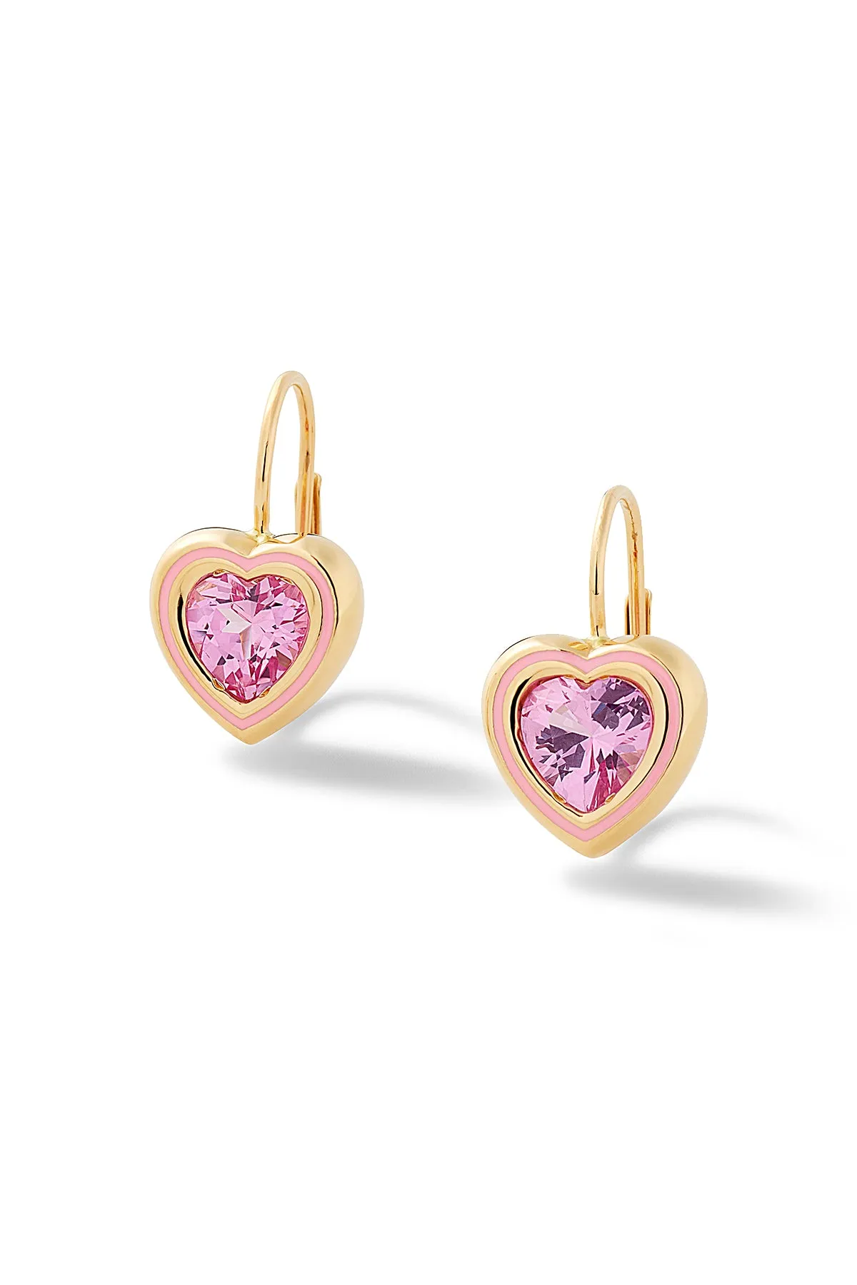 Madison Heart Bezel Drop Earrings