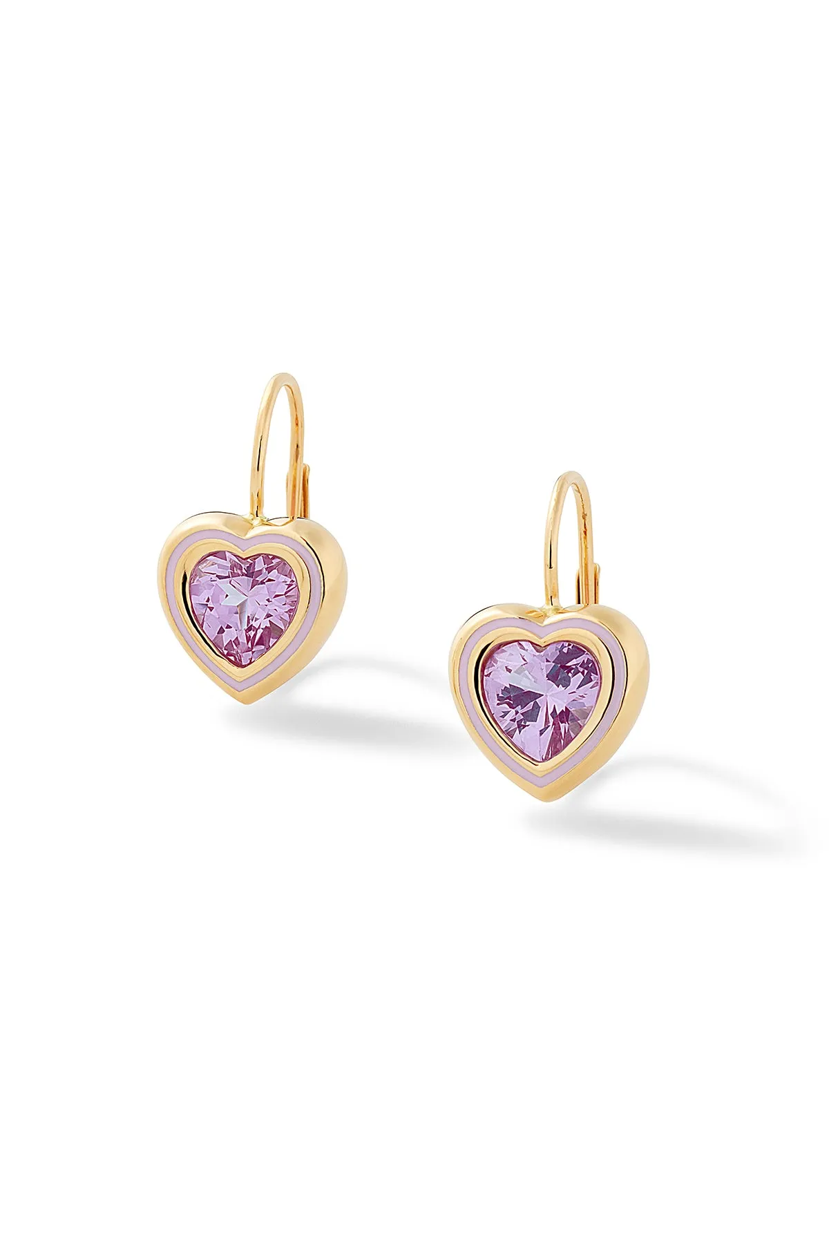 Madison Heart Bezel Drop Earrings