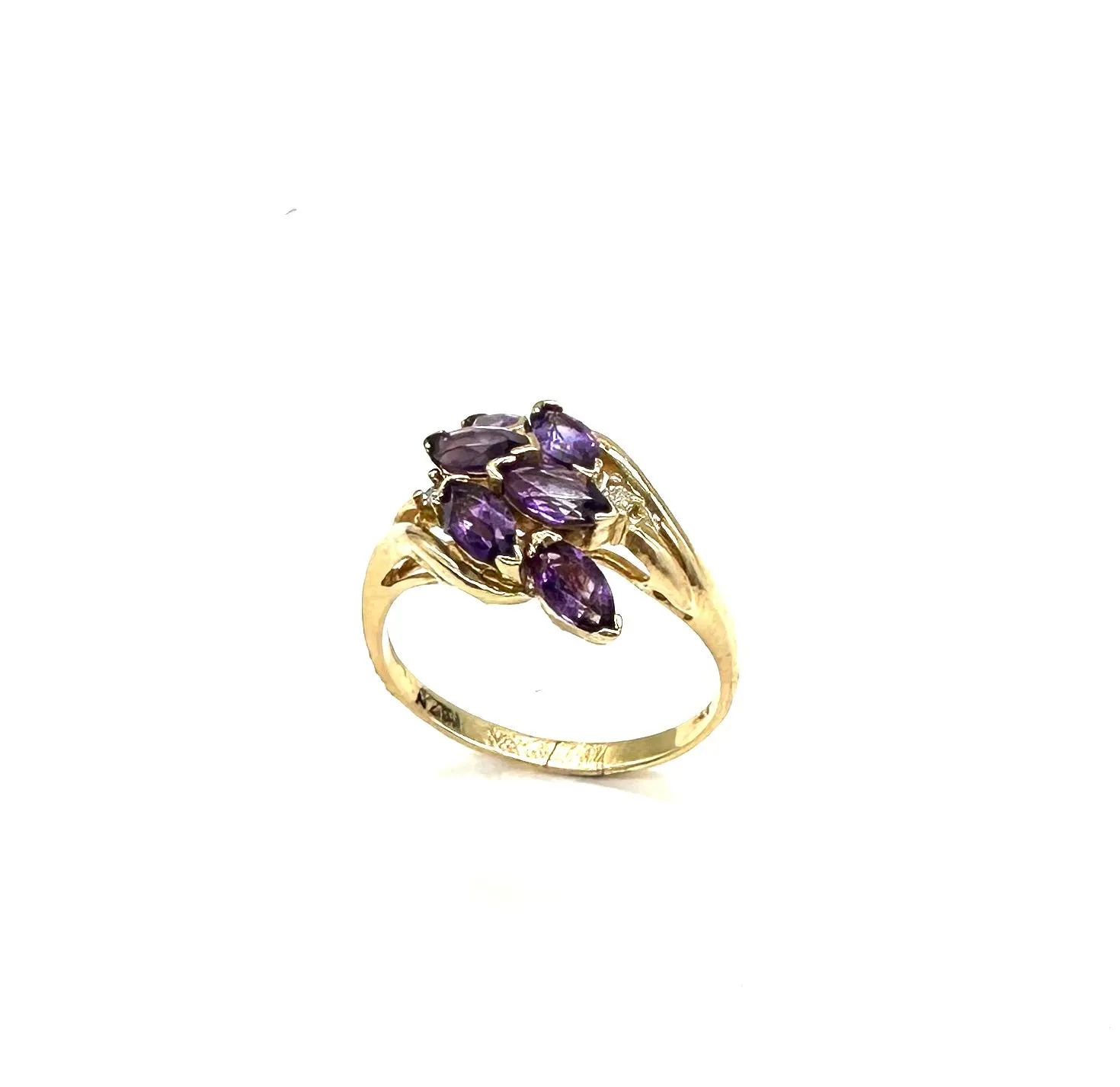 Marquise Amethyst Bypass Ring