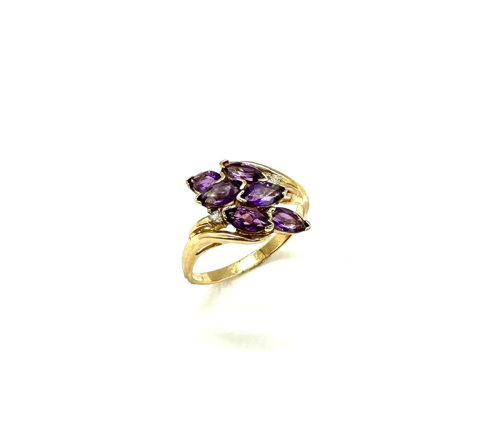 Marquise Amethyst Bypass Ring