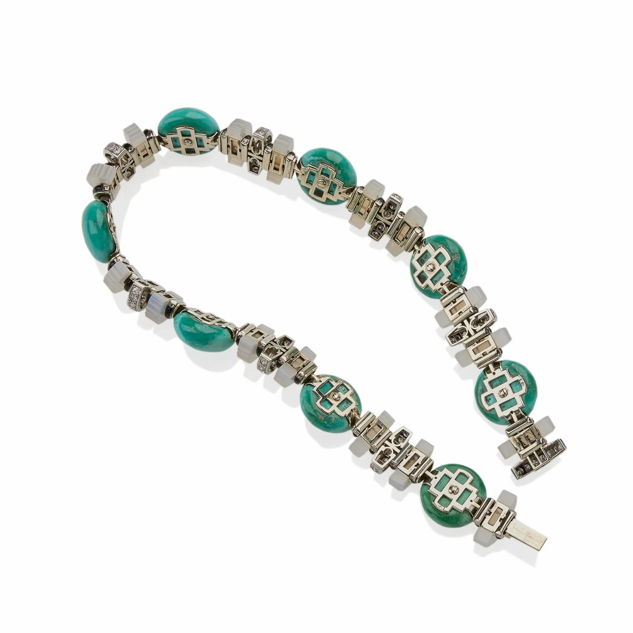 Mauboussin Turquoise, Chalcedony and Diamond Necklace