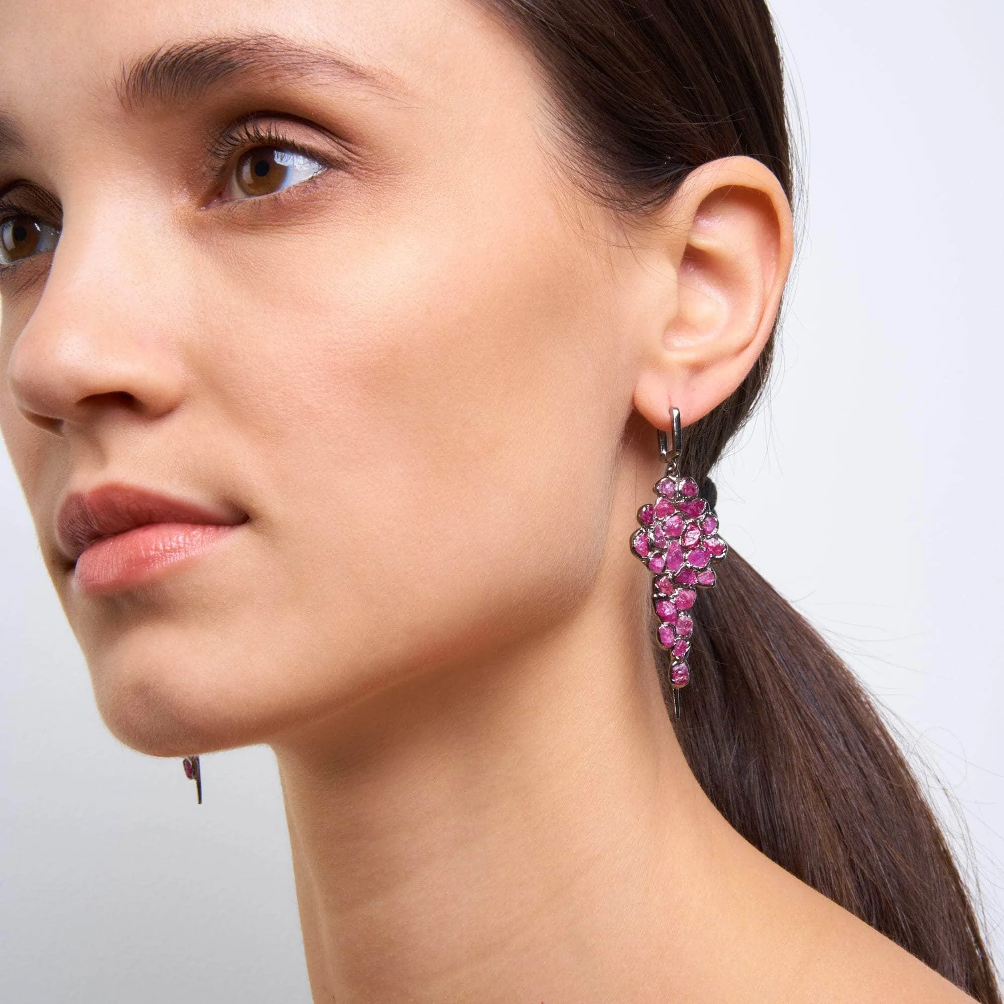 Mia Rough Ruby Earrings