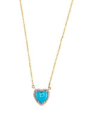 Mini 14k Turquoise Heart Necklace