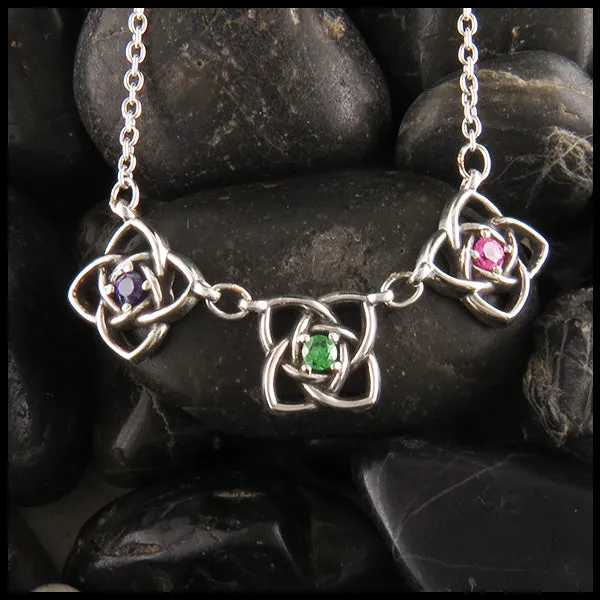 Mother's Celtic Starlight Birthstone Necklace