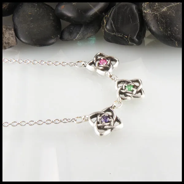 Mother's Celtic Starlight Birthstone Necklace