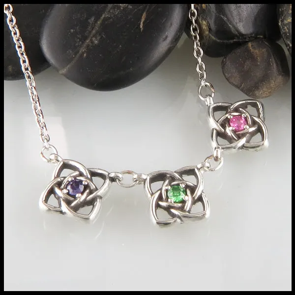 Mother's Celtic Starlight Birthstone Necklace