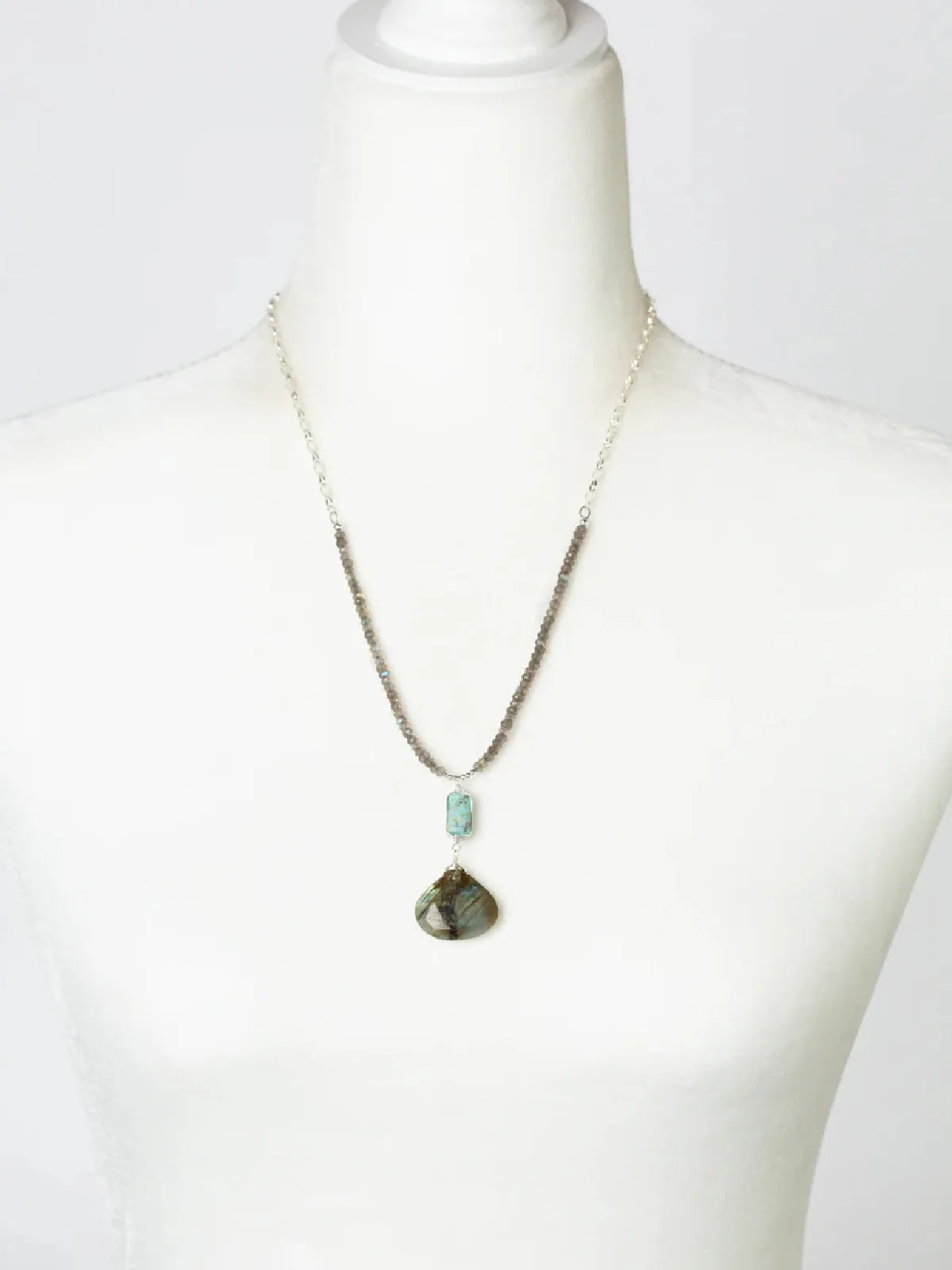 Mystic Turquoise & Labradorite Necklace by Anne Vaughan