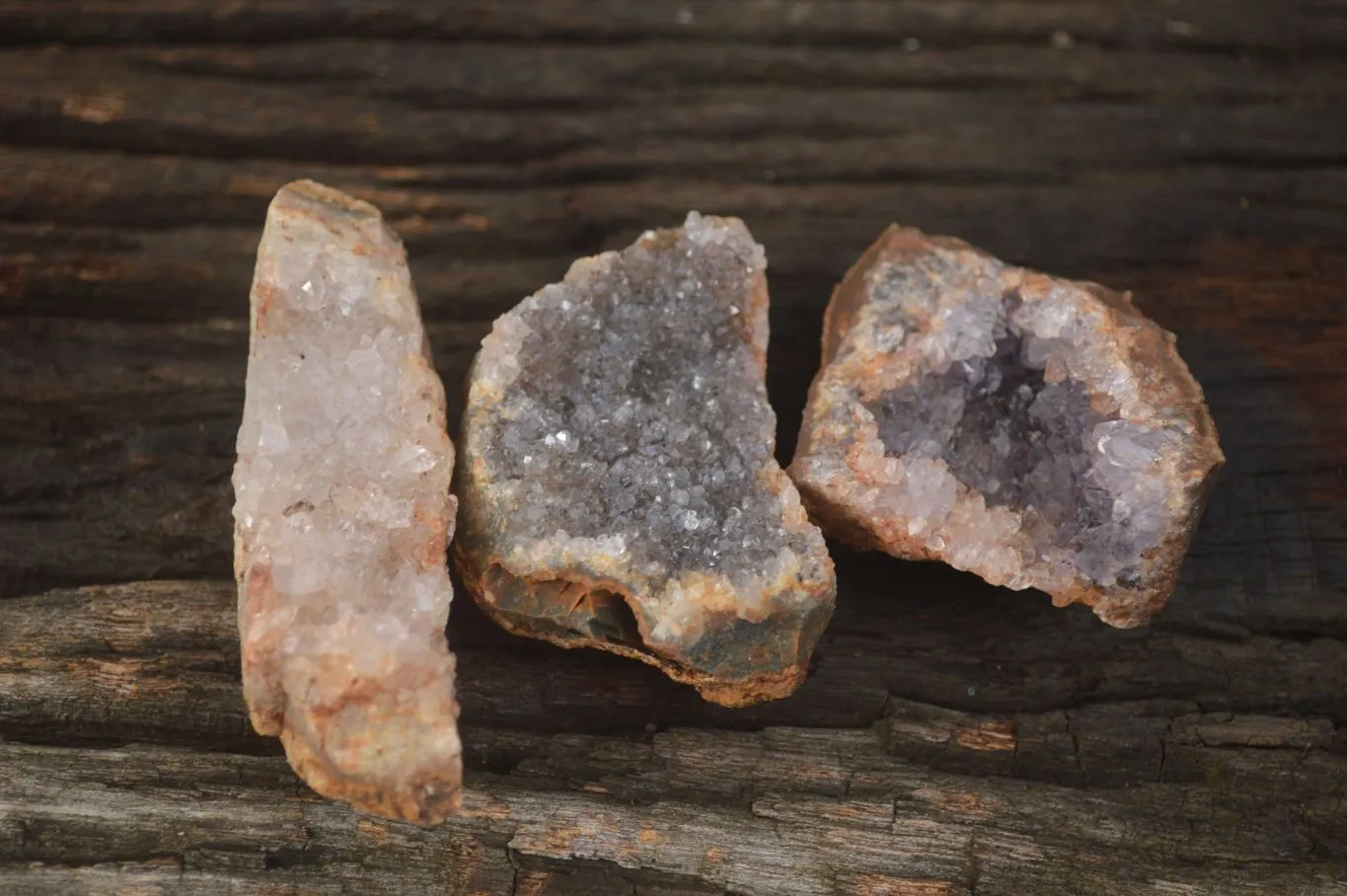 Natural Amethyst & Crystal Centered Geodes x 24 From Zululand, South Africa