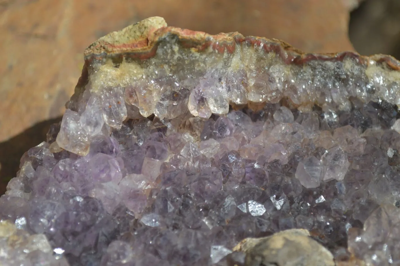 Natural Amethyst In Basalt Geode Specimens x 6 From Zululand, South Africa