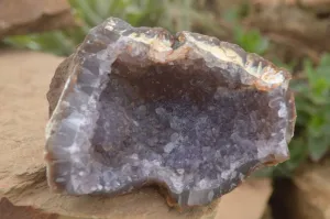 Natural Crystal Centred Amethyst Geode Specimens x 4 From Zululand, South Africa