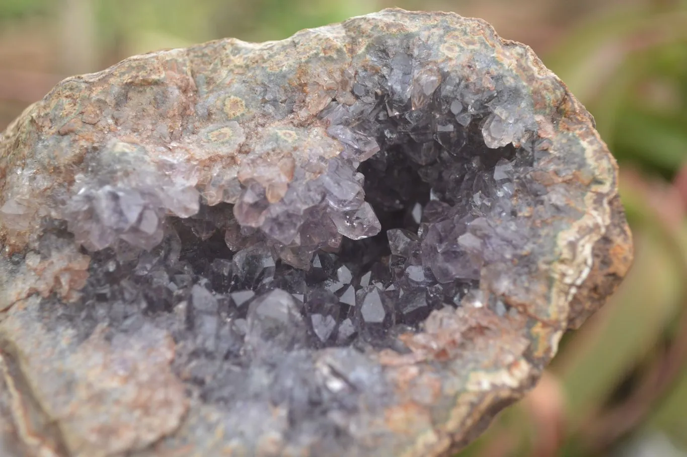 Natural Crystal Centred Amethyst Geode Specimens x 4 From Zululand, South Africa