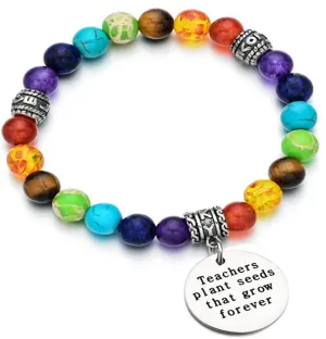 Natural Healing Chakra Teacher Charm Bracelet